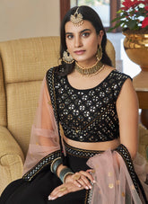 Sleek Looking Lehenga Choli in Black